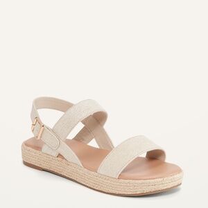 Old Navy Linen-Blend Platform Sandals Sz 6